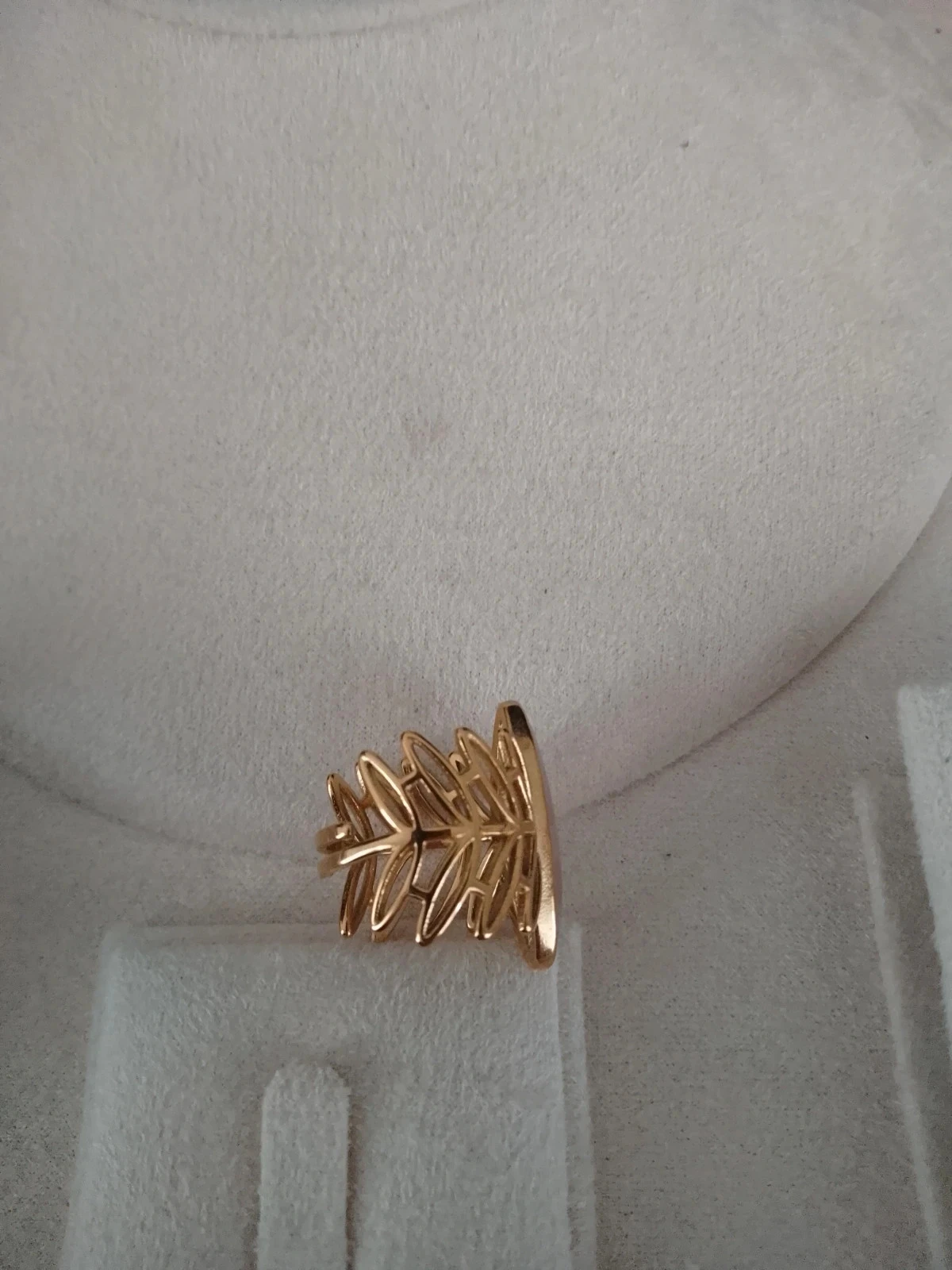 Anillo bohemio hoja de cuarzo rosa – photo 2